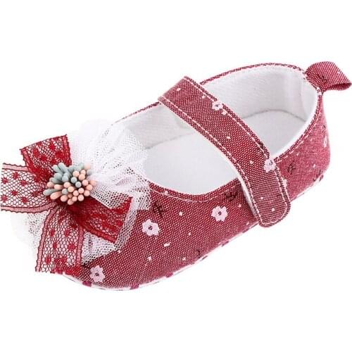 Ins Baby Girl Shoes Anti-Slip Casual Bowknot Flower Sneakers Soft Soled First Walkers Autumn Spring Crib Shoes New