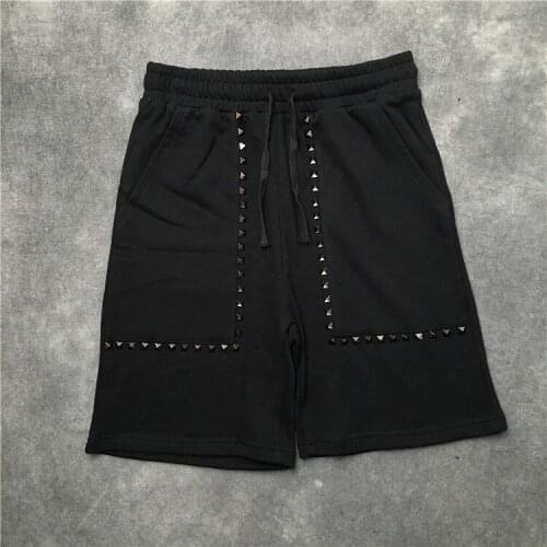 Quality New Novelty high Men Luxury Hot Metal Rivets Comfortable Classic Striped Skateboard Street Cotton Casual Shorts #AB30