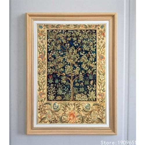 Cotton no frame classical tree of life flowers canvas printings oil painting printed on cotton wall art decoration pictures