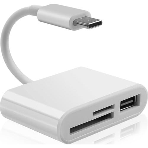 Kebidu 3 In 1 Type-C to SD/Micro SD OTG Card Reader Adapter USB SD Micro SD TF Card Camera Connection Smart Memory Card