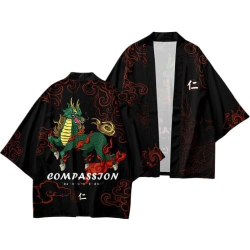 Yukata Haori Men Japanese Kimono Cardigan Men Samurai Costume Black Jacket Mens Kimono Shirt