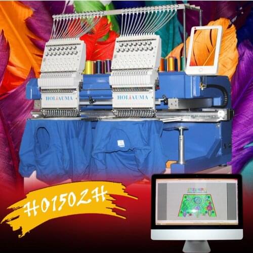 China 10 years service ! Factory Wholesale 2 head Computerized Cap Flat Embroidery Machine for Cap/3D /T-shirt