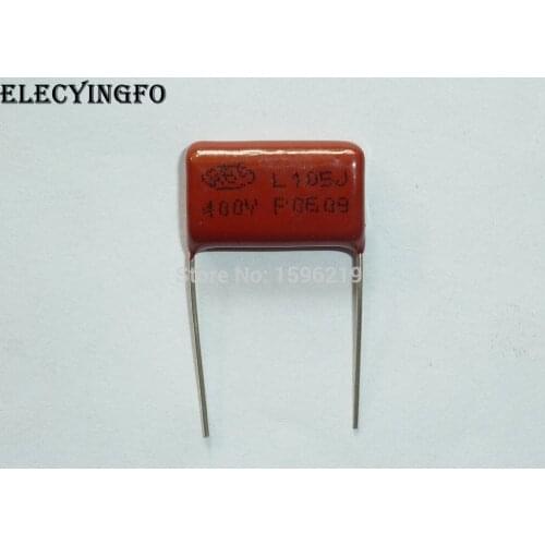 100pcs CBB capacitor 105 400V 105J 1uF 1000nF P20 CL21 Metallized Polypropylene Film Capacitor