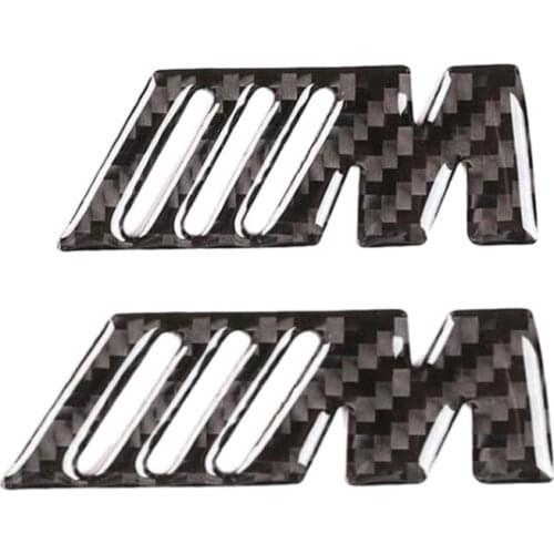 M Standard 2Pcs Carbon Fiber Fender Side +Rear Trunk Emblems Logo Decal Badge Sticker for All -BMW