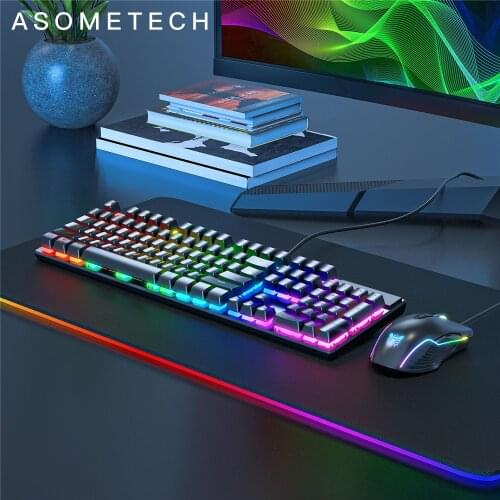 Mechanical Keyboard With 104 Keys Blue Switch LED Backlit Anti-ghosting USB Wired Gaming Keyboard for Tablet Desktop Laptop PC