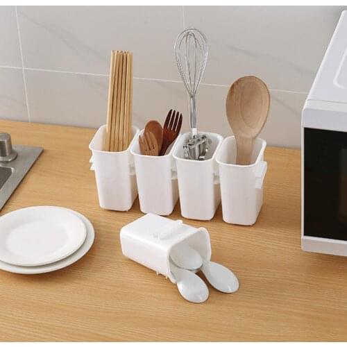 Multi-use Storage Box Space Saving PP Smooth Draining Hole Chopsticks Basket Rack Home Storage Holders Racks Organization