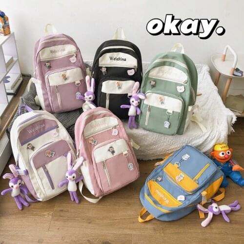 Fashion Oxford Girl School Bag Kawaii Student Book Bags Cute Lady Backpack