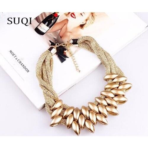 SUQI fashion luxurious Necklace Jewelry Bijoux gold pendants chokers necklaces for womens bohemian Collar metal chokers 2019