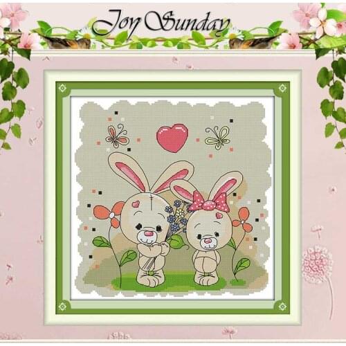 The couple rabbits Patterns Counted Cross Stitch 11CT 14CT Cross Stitch Set Wholesale Cross-stitch Kit Embroidery Needlework