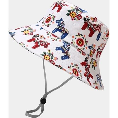 Cotton Print Bucket Hat Fisherman Hat Outdoor Travel Hat Sun Cap Hats for Men and Women 356