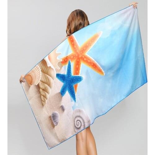 2021 Sand Free Quick Dry Beach Towel Microfiber Bath Summer Cushion Swimming Fitness Yoga Bath Towels Letter Pattern Sport Pool