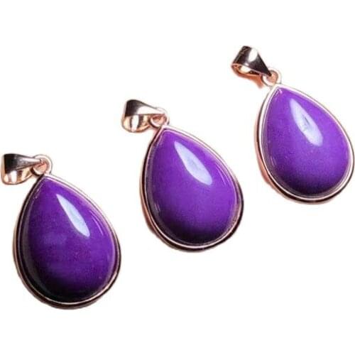 Natural Stone Quartz crystal purple mica stone Water Drop Pendant for diy Jewelry making necklace Accessories