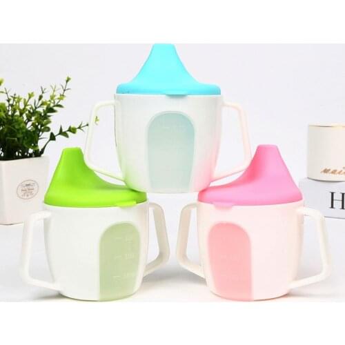 Practical Simple Baby Cup with Handles Duckbill Mouth Shape Easy Cleaning PP Infant Sippy Water Bottle Children Mug for Home