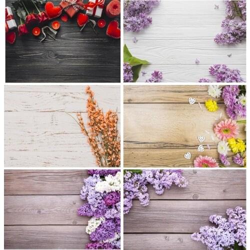 SHENGYONGBAO Art Fabric Photography Backdrops Flower & Wood planks Theme Photo Studio Background FK91025-82