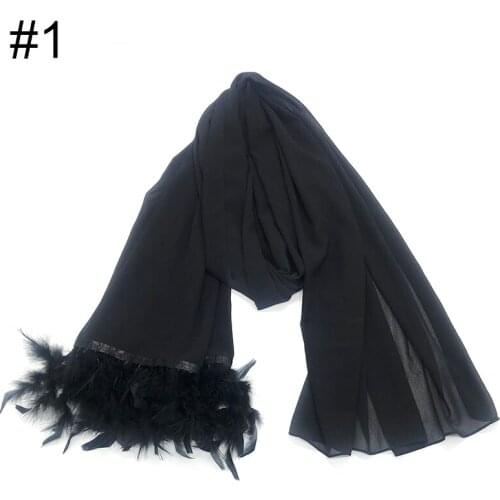 Feather Chiffon Scarf Female Luxury Scarf Ladies Solid Head Scarf Bandana NEW Spring Pashmina Women Elegant Shawl 10PCS/LOT