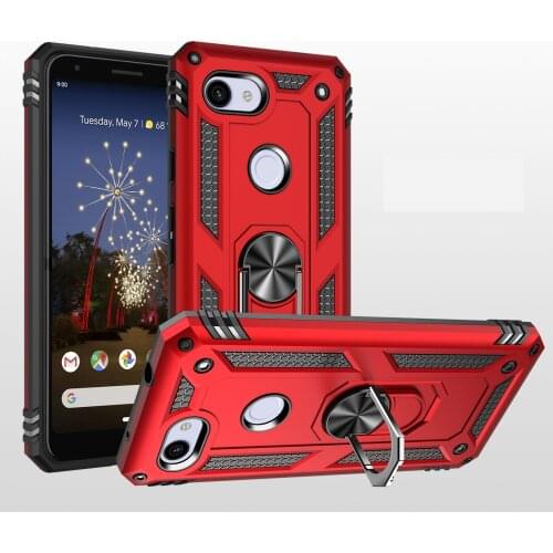 Heavy Duty Shockproof Armor Case For Google Pixel 3a 3A XL Hybrid Phone Cover Car Magnet Metal Ring Stand