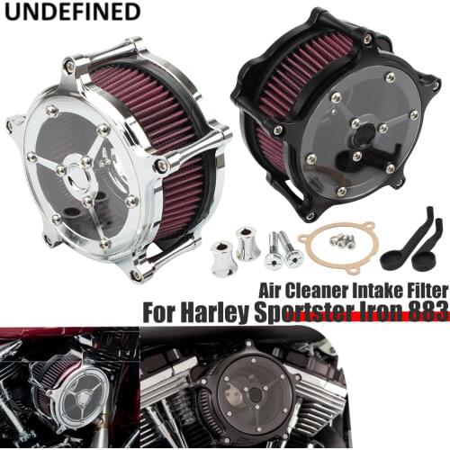 Air Filter Motorcycle CNC Cut Air Cleaner Intake System Kit Aluminum for Harley Sportster Iron 883 XL883 XL1200 48 72 1991-2021