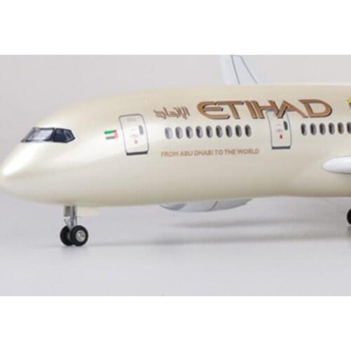 1/130 Scale 43cm Airplane B787 Dreamliner Aircraft ETIHAD Airlines Model W Light and Wheels Diecast Plastic Resin Plane