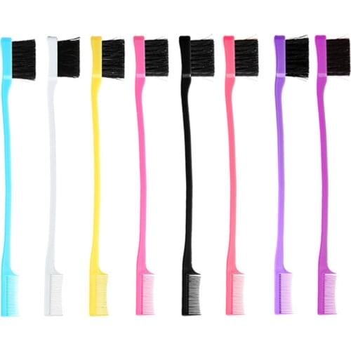 1PC Beauty Double Side Edge Control Hair Comb Hair Brush Eyebrow Brush Hair Styling Salon Hair Accessories