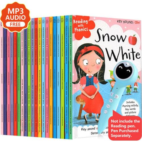 20 Books/Set Phonics Fairy Tale English Picture Book Little Red Riding Hood Early Education English Reading Books for Children