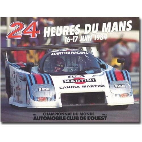 24 Hours Of Le Mans 1984 On Canvas Print Nordic Poster Wall Art Picture For Living Noom Home Decoration Frameless