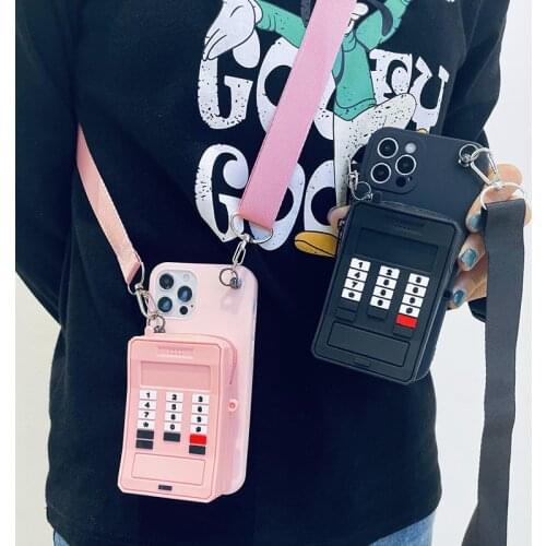3D Cellular Classic Case Retro Coin Bags For P40 Lite E P30 P20 Mate 10 20 30 40 Pro Lanyard Strap Soft Cover