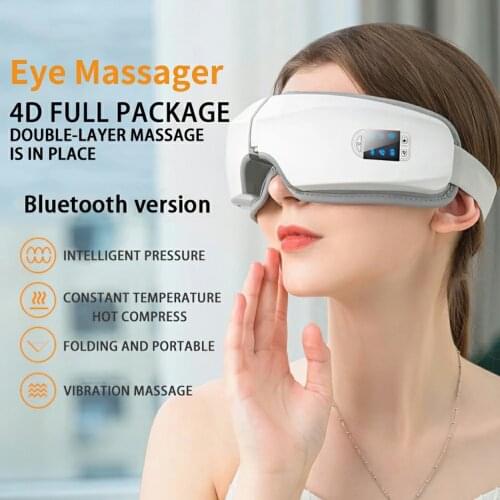 4D Smart Eye Massager Hot Compress Airbag Vibration Eye Care Instrumen Bluetooth Relieve Fatigue Sleeping Eye Cover Eyes Mask