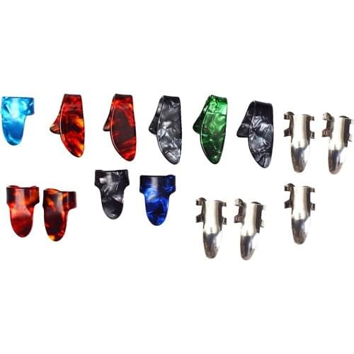 5 Thumb+10 Finger Nail Picks Plectrum For Guitar Bass Banjo Replacement Part