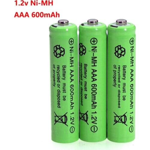 6pcs 1.2v NI-MH AAA Batteries 600mAh Rechargeable nimh Battery 1.2V Ni-Mh aaa For Electric remote Control car Toy RC ues