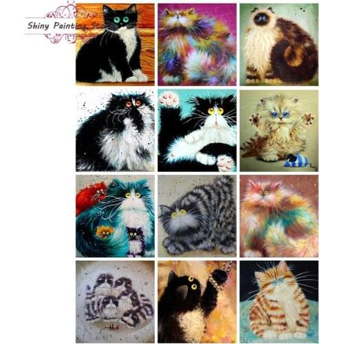 Diamond Painting Cartoon Persian Cat Animal Picture of Rhinestone Diamond Embroidery Cross Stitch Diamond Mosaic Home Decoration