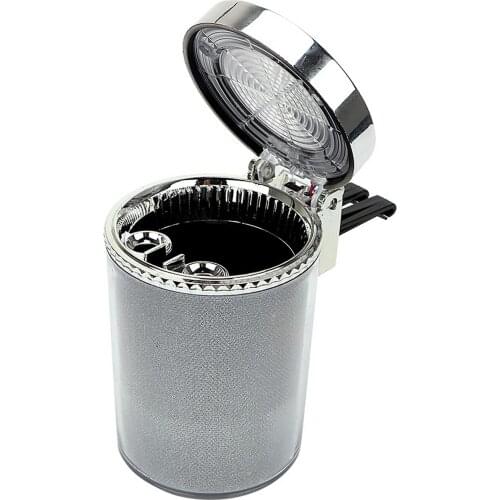 AOZBZ Coin Storage Cup Container Car LED Ashtray Garbage Cigar Ash Tray Car Styling Universal Size Cup Holder Storage