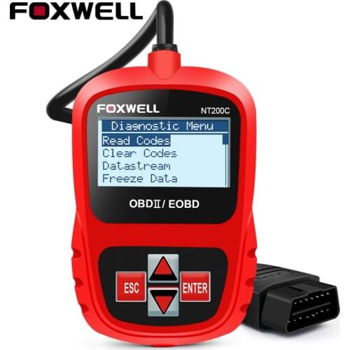 FOXWELL NT200C OBD2 OBDII Automotive Scanner Engine Code Reader Sensor Freeze Frame OBD 2 Car Diagnostic Tool Better than ELM327
