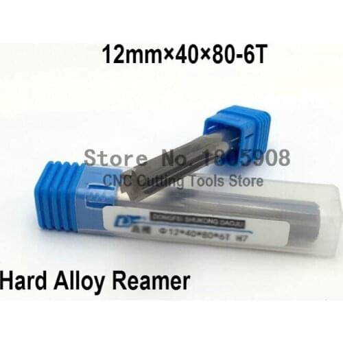 Free shipping 1PCS 12mm *40*80mm coating straight shank tungsten carbide reamer, Hard alloy reamer ,machine chucking steel K10