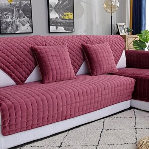 Sofa Covers for Living Room Gray Khaki Beige Plush Soft Sofa Cushion Couch Cover Modern Minimalist Corner Sofa Towel