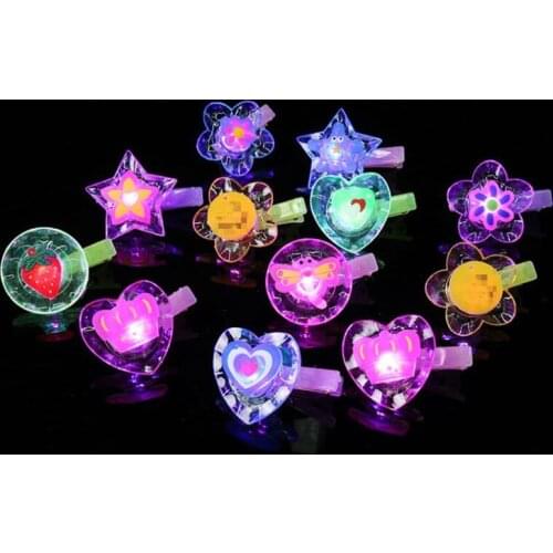 Children Cartoon LED Flashing Hairpins Hair Clips Kids Girls Glow Headwear Toy Gift Glow Party Supplies Easter Wedding Birthday
