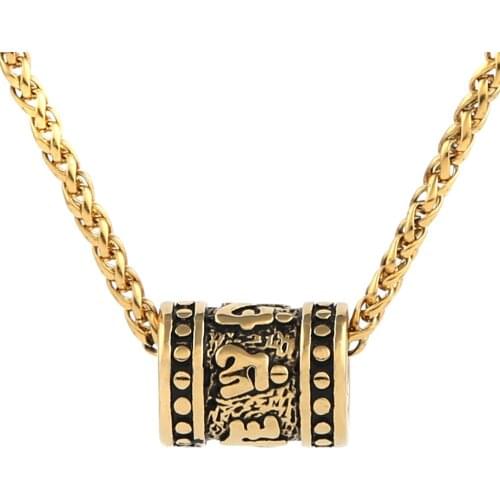 HZMAN Tibetan Zen Buddhist Meditation Yoga Bohemian Stainless Steel Jewelry Pendant Necklace