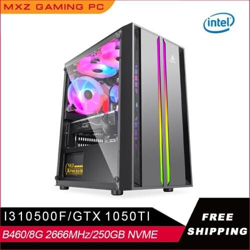 MXZ Gaming Pc I3 10105F GTX 1050ti Ordenador GDDR4 3200MHz 500GB SSD Windows 10 Pro Key Pc Gamer Completo For Desktop Diy