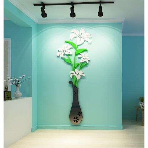 Creative INS lily wall stickers DIY living room 3D Home restaurant TV sofa Entrance background wall Decorative paintings