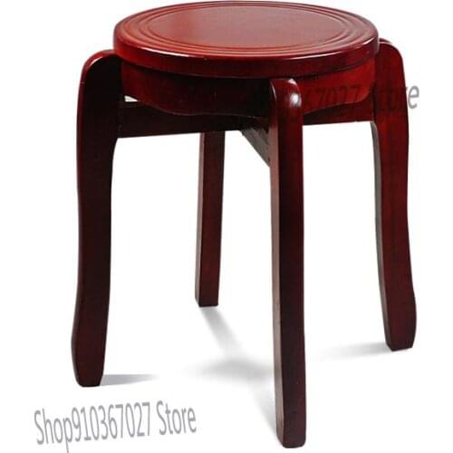 Solid Wood Round Stool Modern Simple Economical Folding Stool Dining Table Stool Fashion Creative Chinese Makeup Stool