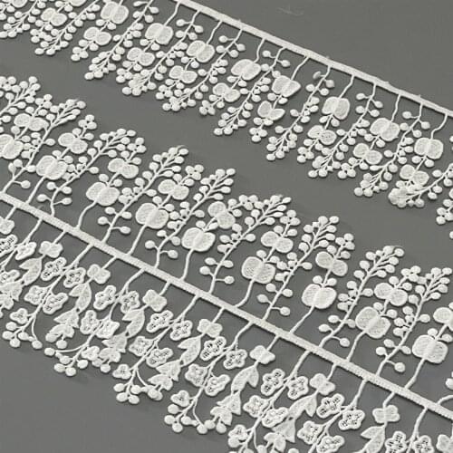 3-4Yards Width 7cm and 12cm Off White Milk Silk Embroidered Lace Fabric DIY Handmade Materials Lace Trim Free Shipping RS1274