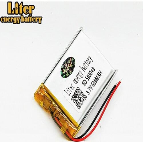 3.7V lithium polymer battery 503040 053040 Rechargeable Li-Po Batteries For MP3 MP4 MP5 GPS Bluetooth DIY audio / Toys 600MAH