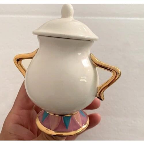 Cartoon Beauty and The Beast Sugar Bowl Pot Geniune Ceramic Coffee Tea Set Cartoon Xmas Gift Fast Post