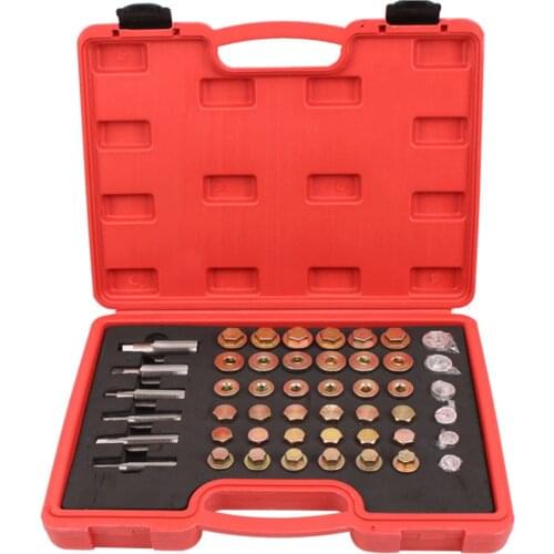 64/114PCS Professional Oil Pan Thread Repair Set Portable Automotive Crankcase Gearbox Drain Plug Tool