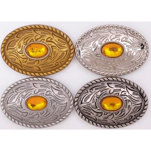 LOT 10 Western Cowboy Oval Floral Carved Crystal Rhinestone Concho Leathercraft Belt HandBag Shoe Hardware Decor 4 Colors