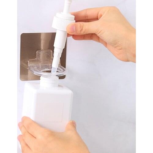 1 Piece Wall Mount Shampoo Storage Rack Plastic Bathroom Shower Gel Hook Kitchen Liquid Soap Holder Multi-function Bottle Hanger