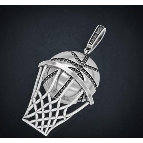 Austrian Rhinestone Inlaid Basketball Pendant Necklace Mens Necklace Fashion Watch Metal Hip Hop Jewelry Accessories Party Gift