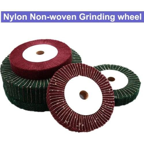 URANN 150mm 200mm 250mm 300mm Non-woven Scouring Pad Abrasive Wheel Nylon Fiber Grinding Sanding Head Buffing Polishing Wheel
