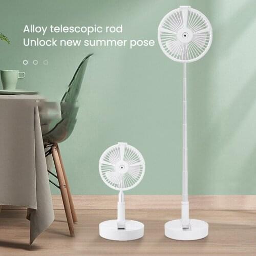 Portable Folding Telescopic Floor Fan Cooling Spray Humidification lighting 7200 mahbattery Air Conditioner Appliances USB Fan