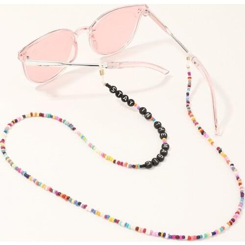 Q Fashion Reading Glasses Chain Retro Beads Eyeglass Sunglasses Spectacle Cord Strap String Chain Eye wear Glasses Chain