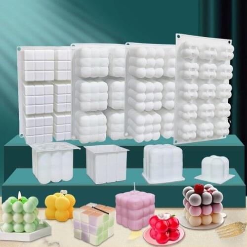 A Variety of Rubiks Cube Candle Silicone Mold for Handmade Desktop Decoration Gypsum Epoxy Resin Aromatherapy Candle Mould